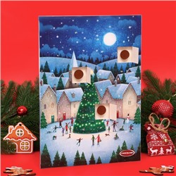 Адвент календарь с мини плитками из молочного шоколада "Новогодние забавы", 50 г