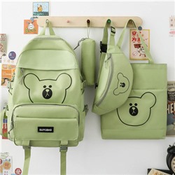 Набор рюкзак из 4 предметов, арт Р73, цвет:зелёный
