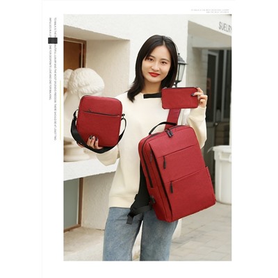 Набор рюкзак из 3 предметов, арт Р72, цвет:красный