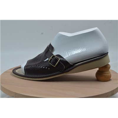 022-40  Обувь домашняя цвет темно-шоколадный (Тапочки кожаные) размер 40