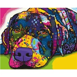 Картина по номерам "Красочная собака" 50х40см (Красочная собака)