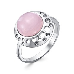 Серебряное кольцо с розовым кварцем - 1390