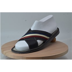 086-46  Обувь домашняя (Тапочки кожаные) размер 46 цвет черный