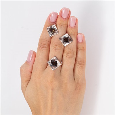 Серебряное кольцо с раух-топазом - 1349