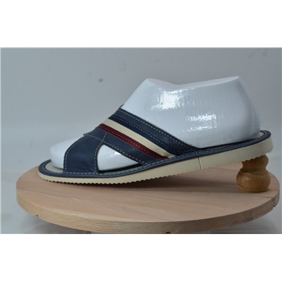 085-46  Обувь домашняя (Тапочки кожаные) размер 46 цвет темно-синий