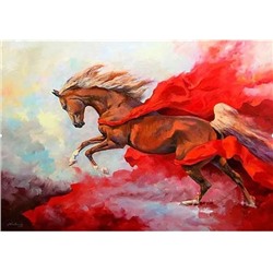 Картина по номерам "Красный конь" 50х40см (Красный конь)